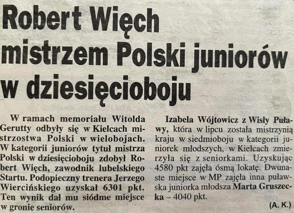 Osiągnięcia zawodników z Lubelszczyzny w 10-boju